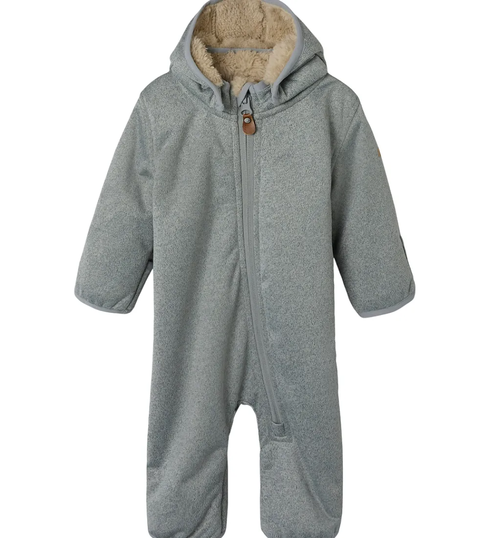 Name It Softshell*Softshelldragt m. Fleece - NbnMada08 - Grey Melange m. Ø