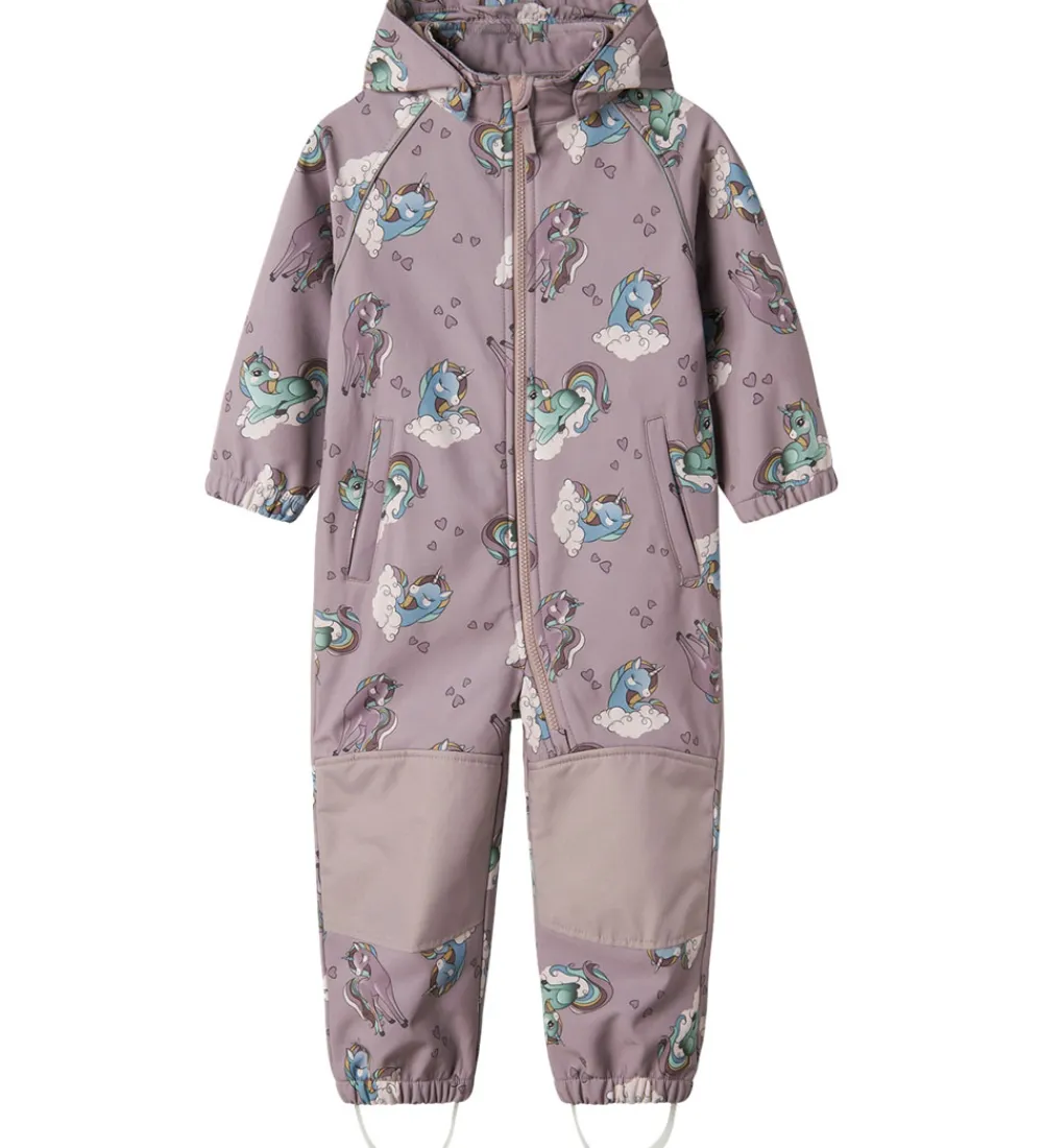 Softshell-Name It Softshelldragt m. Fleece - Noos - NmfAlfa08 - Purple Dov