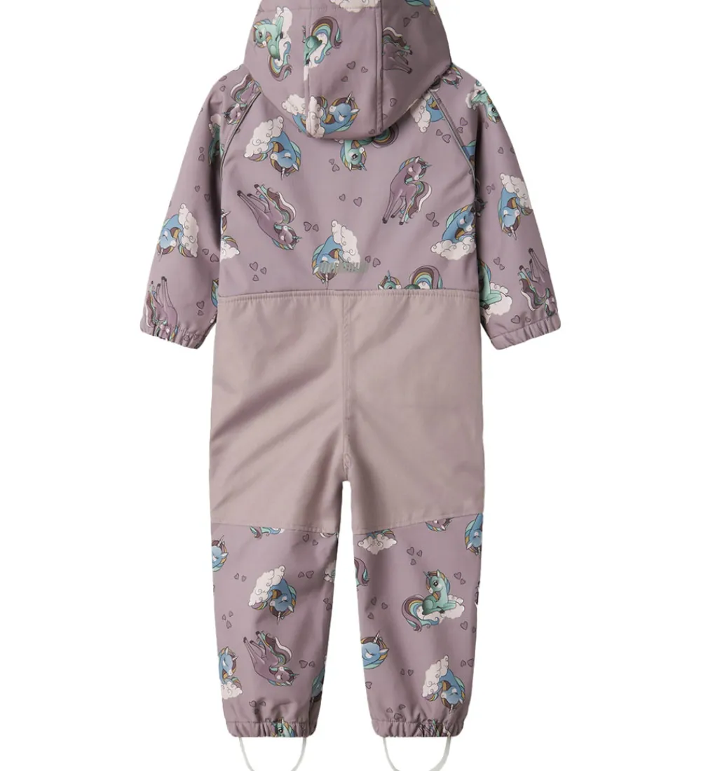 Softshell-Name It Softshelldragt m. Fleece - Noos - NmfAlfa08 - Purple Dov