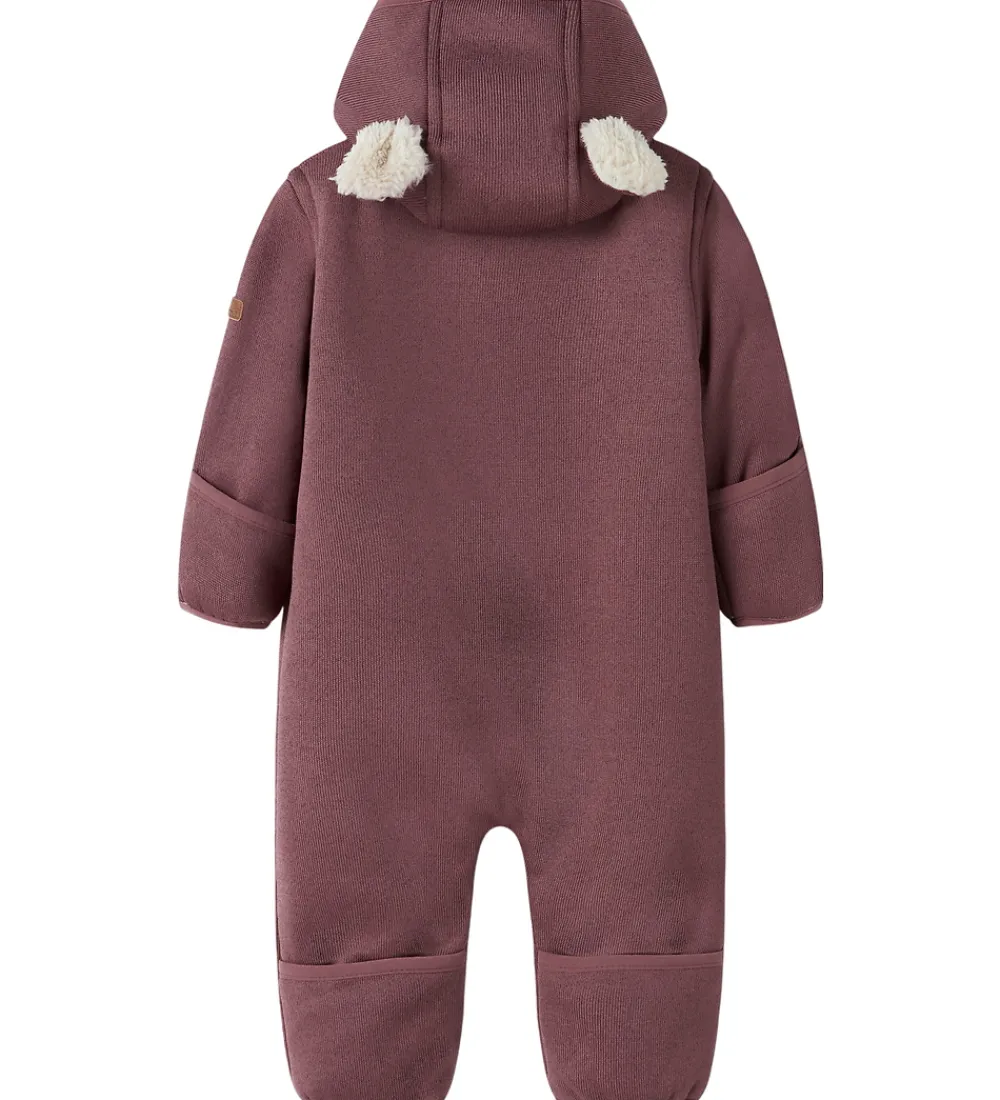 Softshell-Name It Softshelldragt m. Fleece - NbnMada08 - Rose Brown m. Øre