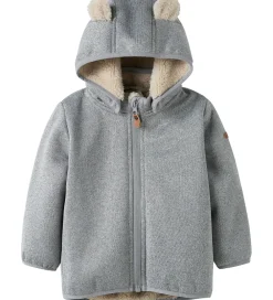 Name It Softshell*Softshelljakke m. Fleece - NbnMada08 - Grey Melange m. Ø