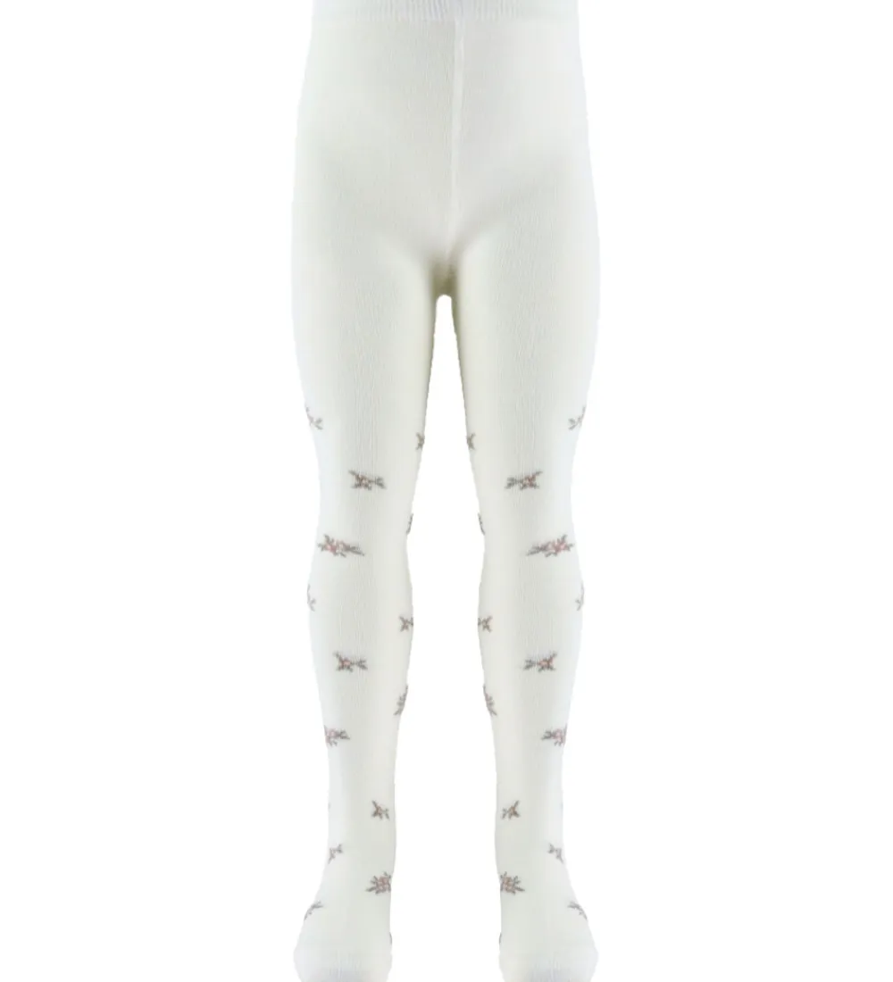 Name It Strømpebukser*Strømpebukser - Jacquard - Uld/Bomuld - NmfWak - Snow Wh