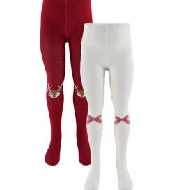 Name It Strømpebukser*Strømpebukser - 2-pak - NmfVichristmas - Jester Red/Clou