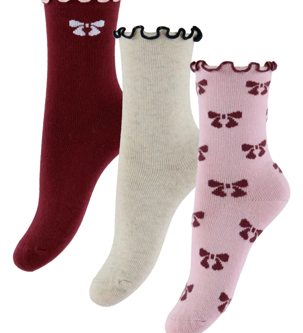 Name It Strømper|Juletøj*Strømper - 3-Pak - NmfSilke - Keepsake Lilac/Peyote Mela