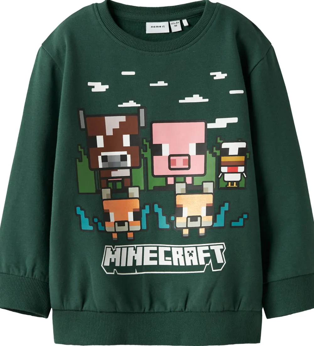 Sweatshirts-Name It Sweatshirt - Minecraft - NmmNell - Bistro Green