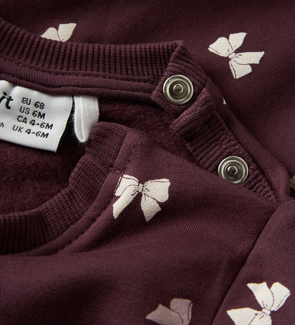 Name It Sweatshirts*Sweatshirt - NbfVimone - Burgundy/Bow