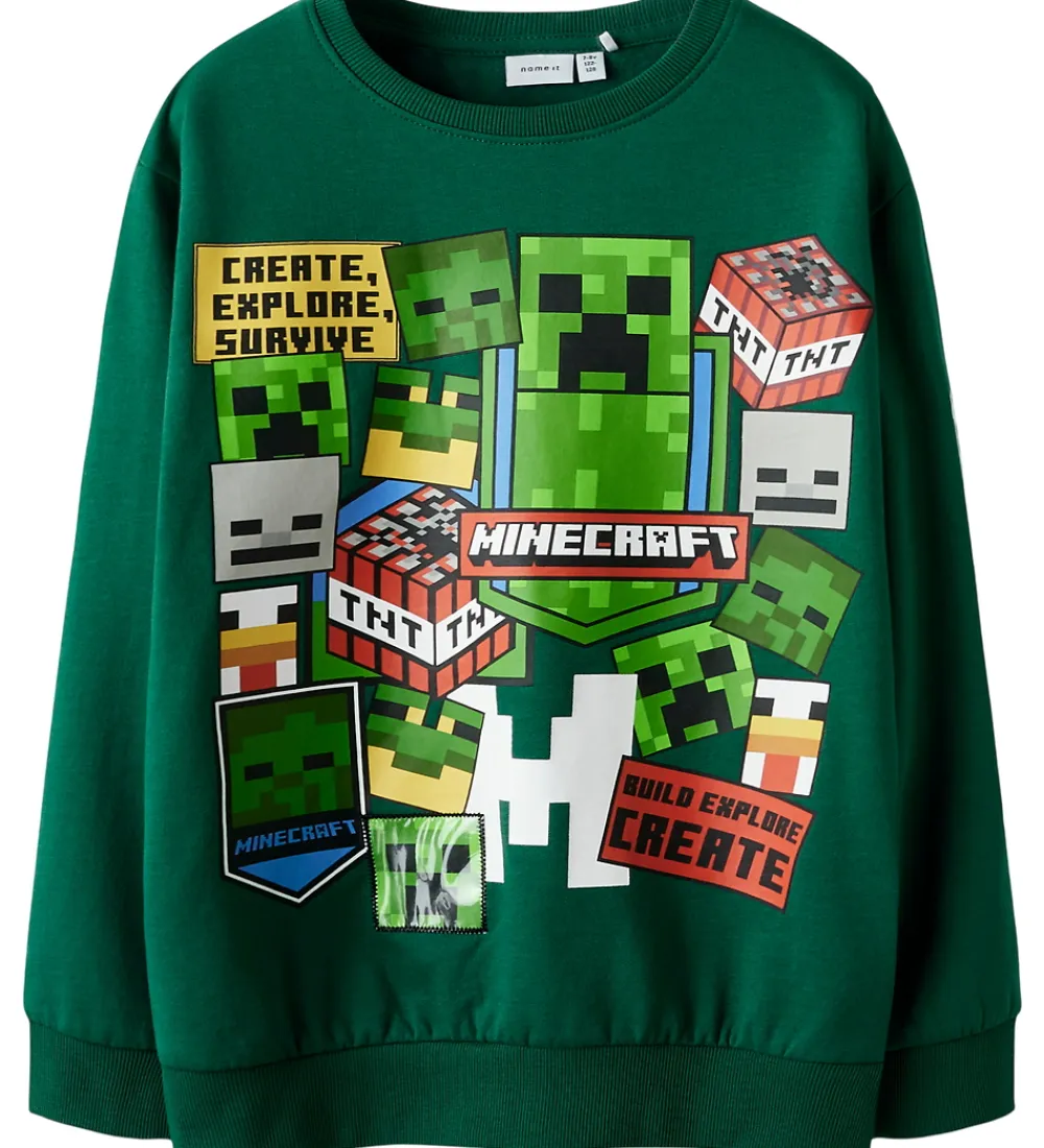 Sweatshirts-Name It Sweatshirt - NkmNeven - Minecraft - Bistro Green