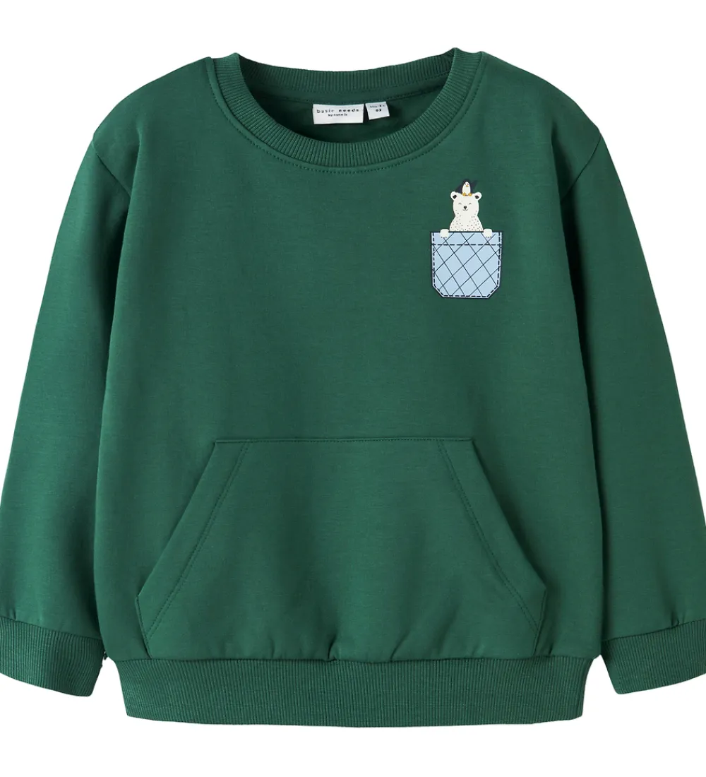 Name It Sweatshirts*Sweatshirt - NmmVugo - Bistro Green/Pocket Bear