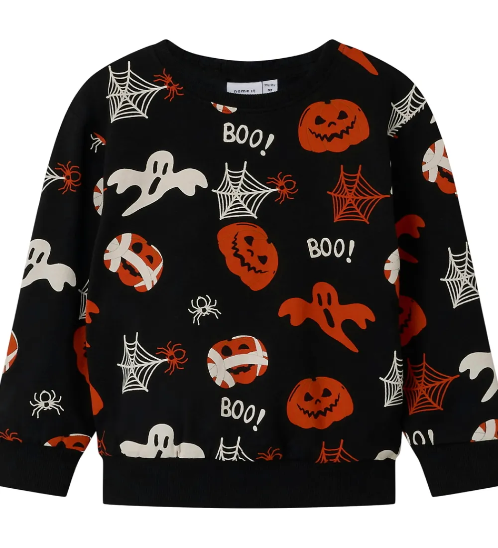 Halloween-Name It Sweatshirt - NmnOpal - Sort m. Print