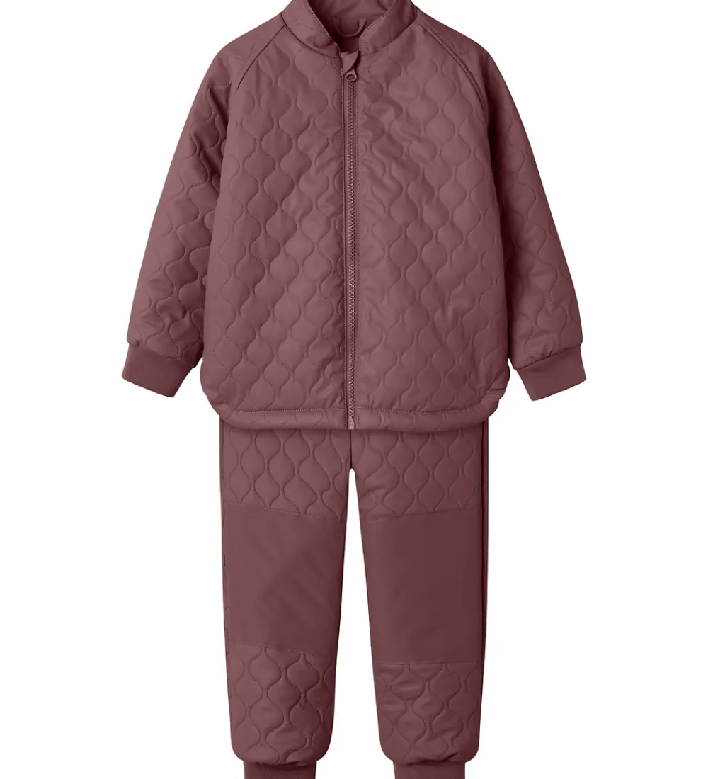 Name It Termotøj*Termotøj m. Fleece - PU - NmfMud - Rose Brown