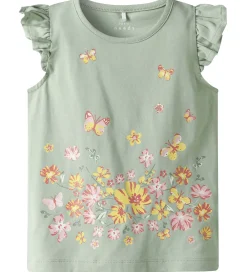 Toppe-Name It Top - NmfVayana - Aqua Gray/Yellow Flower