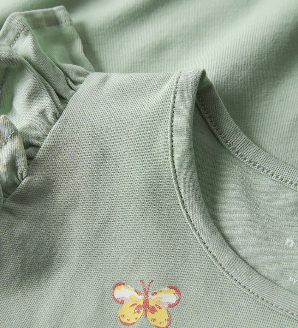 Toppe-Name It Top - NmfVayana - Aqua Gray/Yellow Flower