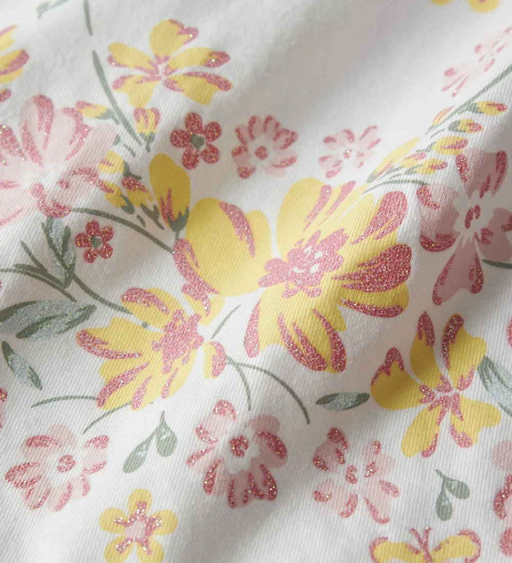 Toppe-Name It Top - NmfVayana - Bright White/Yellow Flower