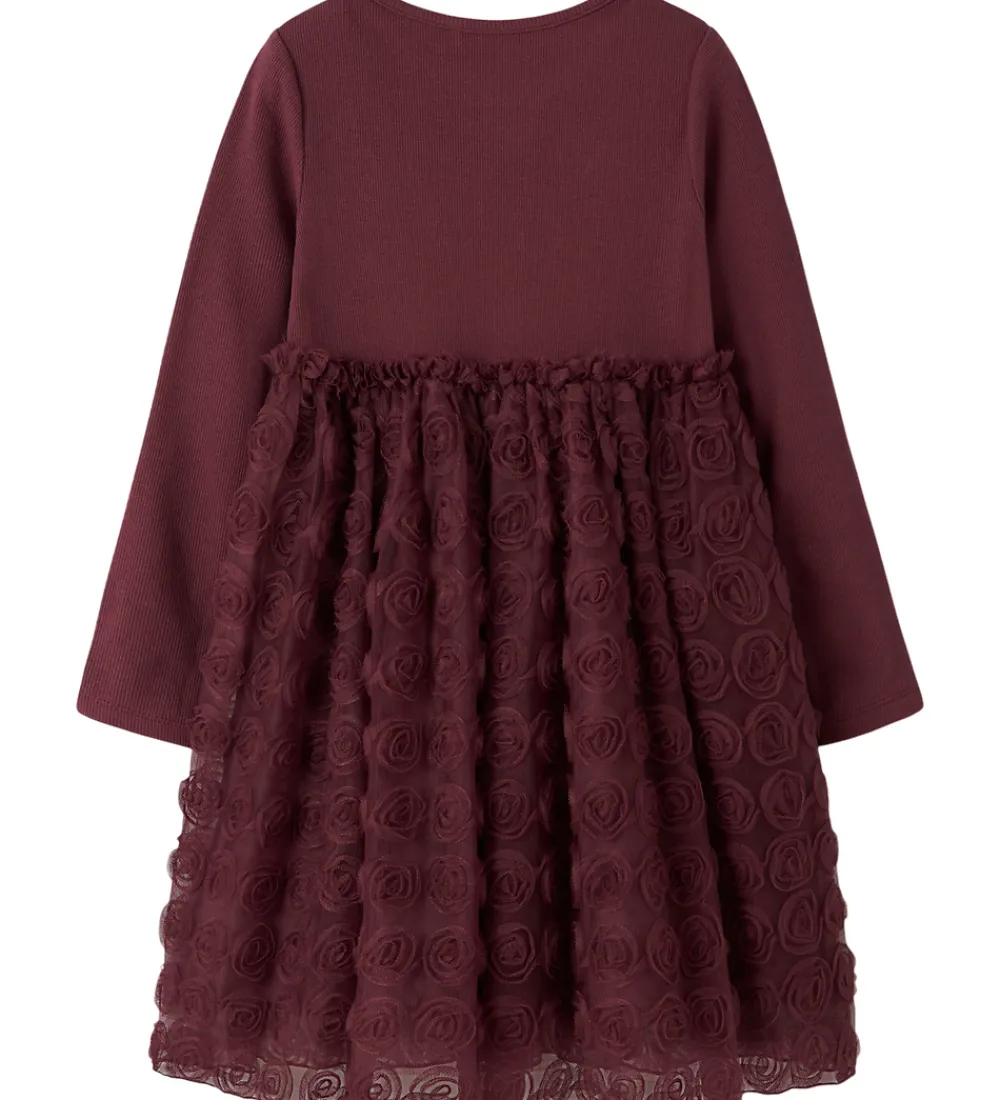 Kjoler|Juletøj-Name It Tylkjole - NmfSykia - Burgundy