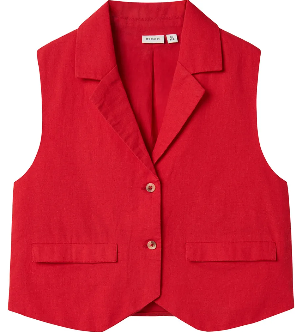 Name It Veste*Vest - NkfFalinnen - Kort - Chinese Red