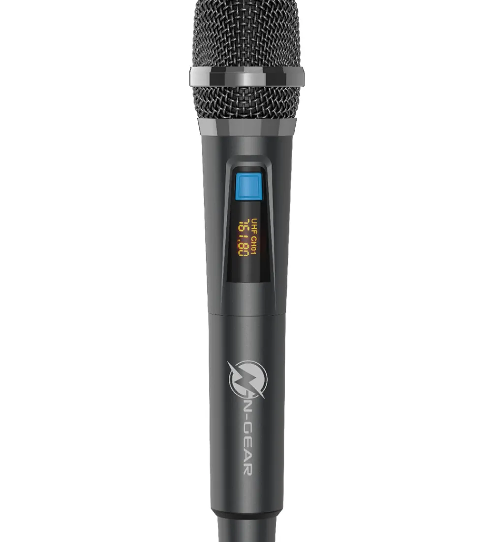 N-Gear Musikinstrumenter|Højtalere*Højtaler med 2 Mikrofoner - Wireless - NRG600 - Sort