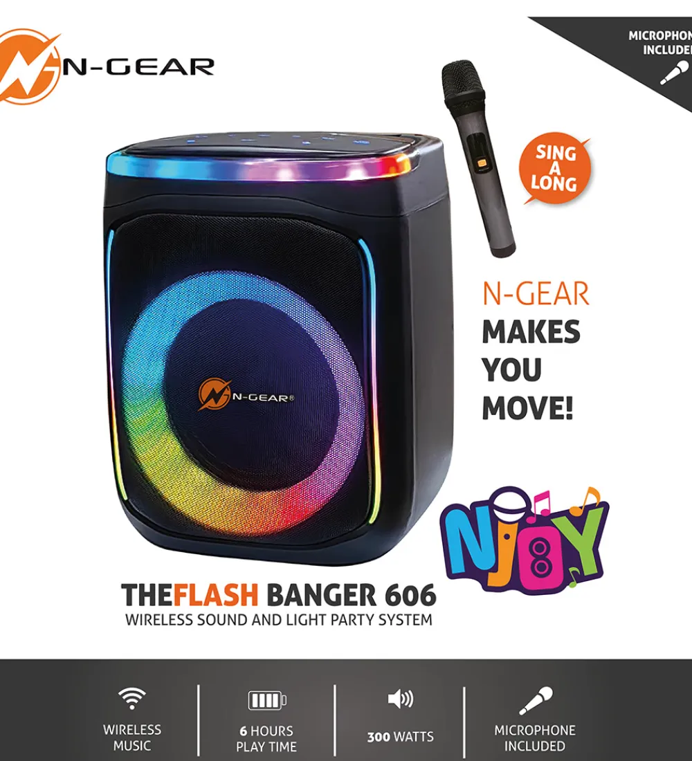 N-Gear Højtalere*Karaoke Højtalere - Wireless - The Flash Banger 606 - Sor