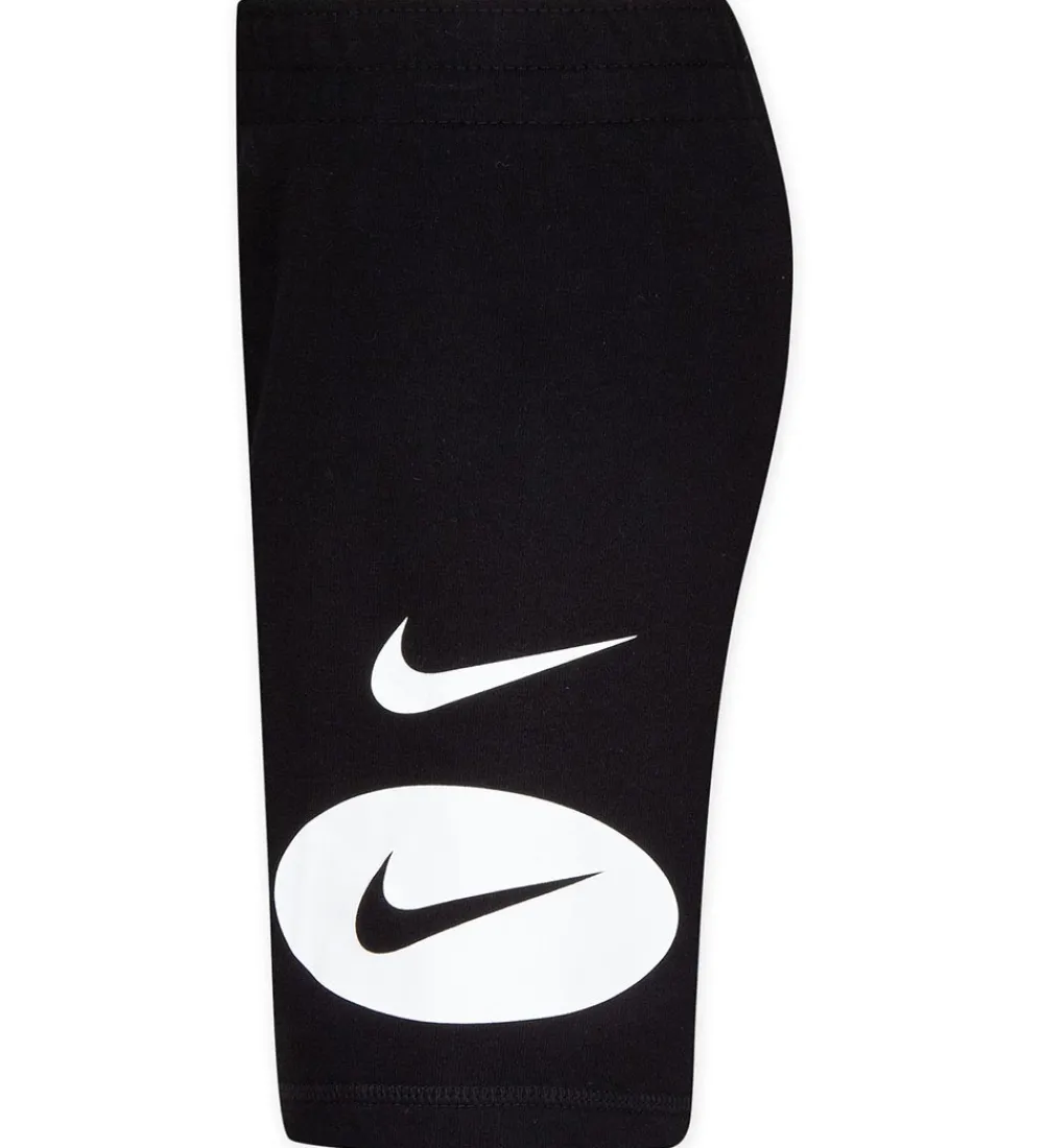 Gymnastiktøj-Nike Shortssæt - T-shirt/Shorts - Swoosh - Sort/Grå