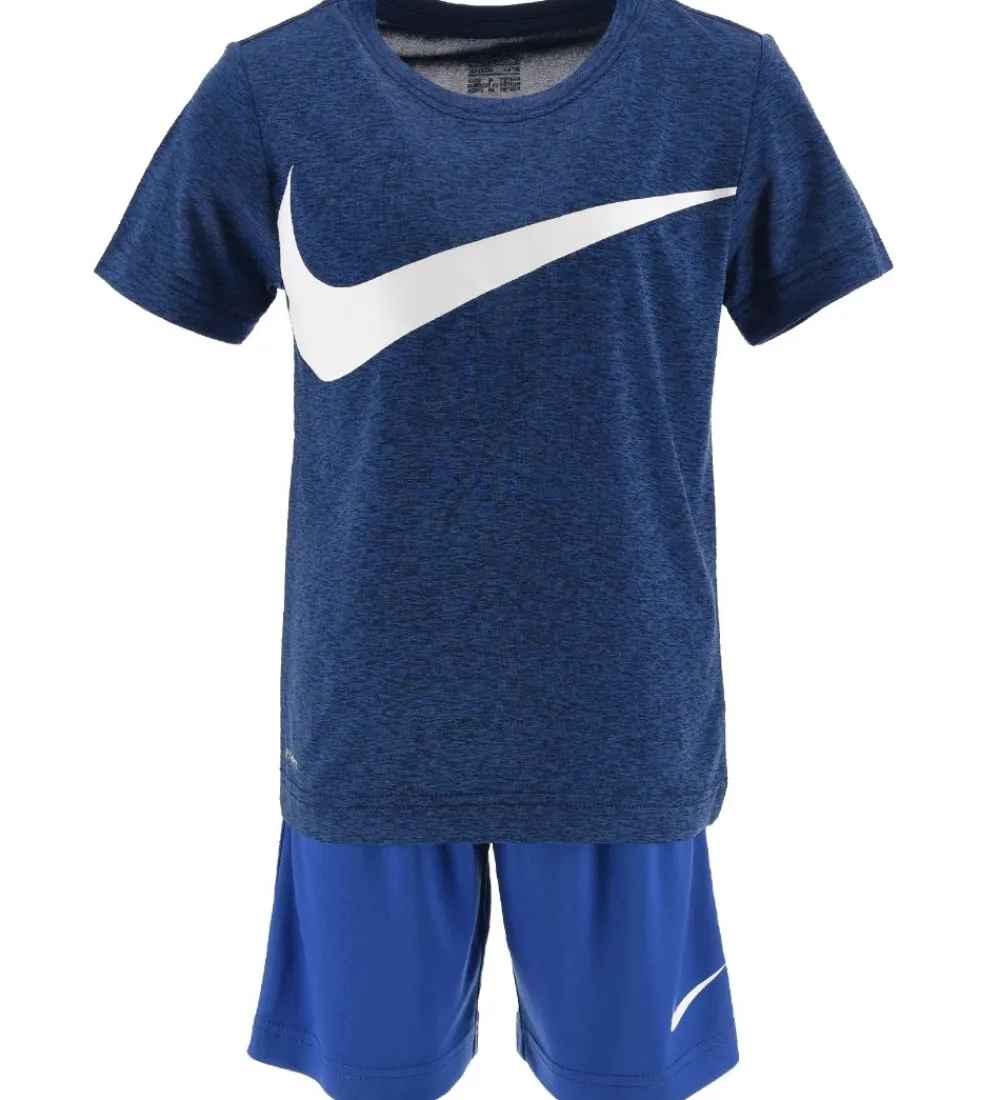 Gymnastiktøj|Fodboldtrøjer-Nike Shortssæt - T-shirt/Shorts - Game Royal