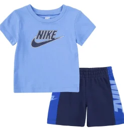Nike Gymnastiktøj*Shortssæt - T-shirt/Shorts - Amplify - Midnight Navy