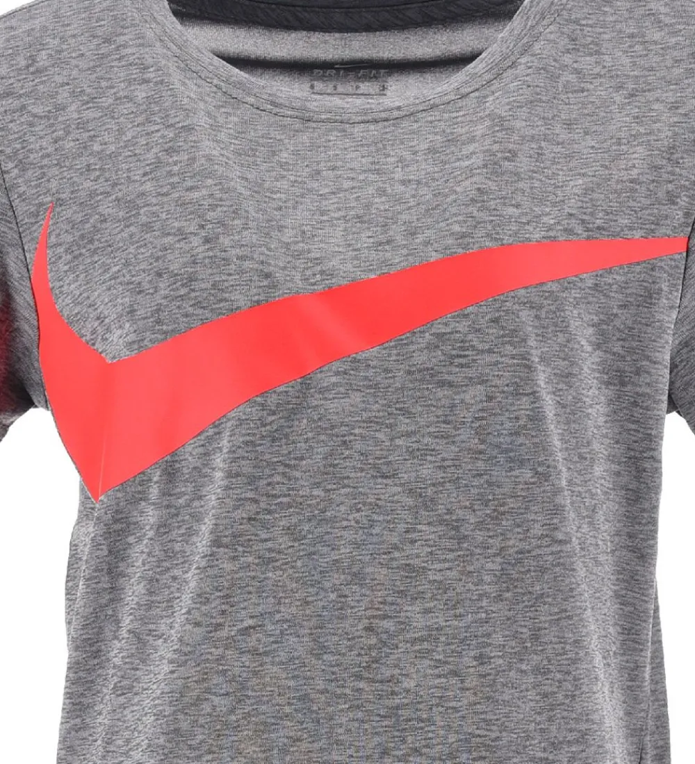 Nike Gymnastiktøj|Fodboldtrøjer*Shortssæt - T-shirt/Shorts - Sort/Grå