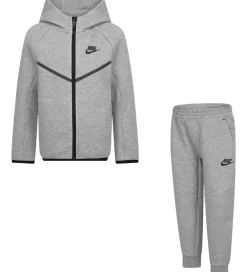 Nike Træning Og Gymnastik|Træningssæt*Sæt - Cardigan/Bukser - Gråmeleret m. Sort
