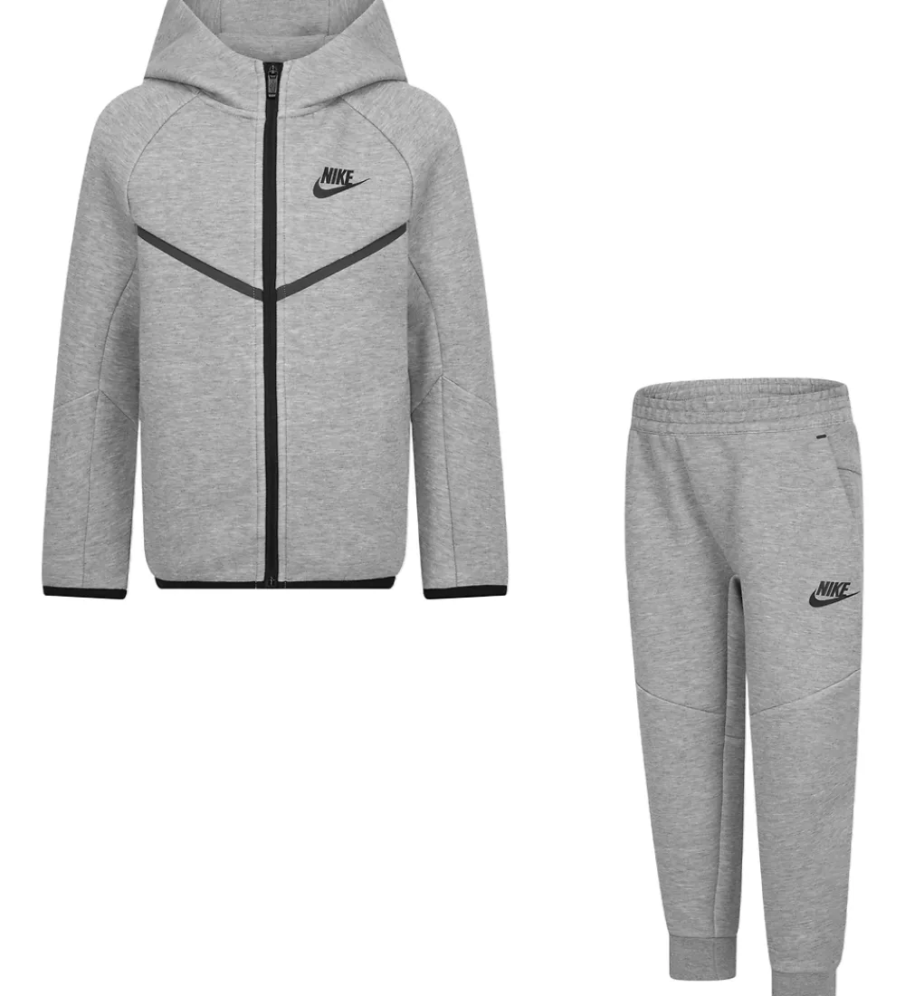 Nike Træning Og Gymnastik|Træningssæt*Sæt - Cardigan/Bukser - Gråmeleret m. Sort
