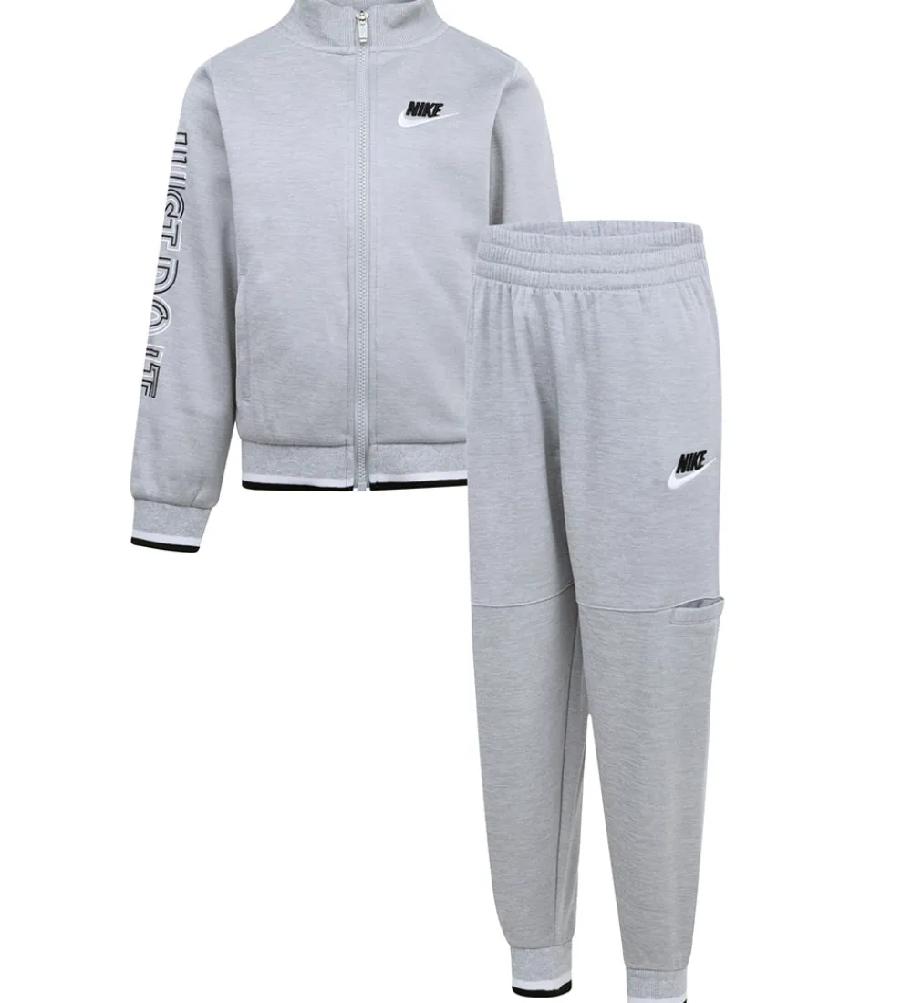 Træningssæt-Nike Træningssæt - Cardigan/Bukser - Light Smoke Grey Heather