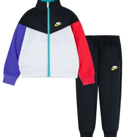 Gymnastiktøj-Nike Træningssæt - Cardigan/Bukser - Blocked - Sort/Multifarvet