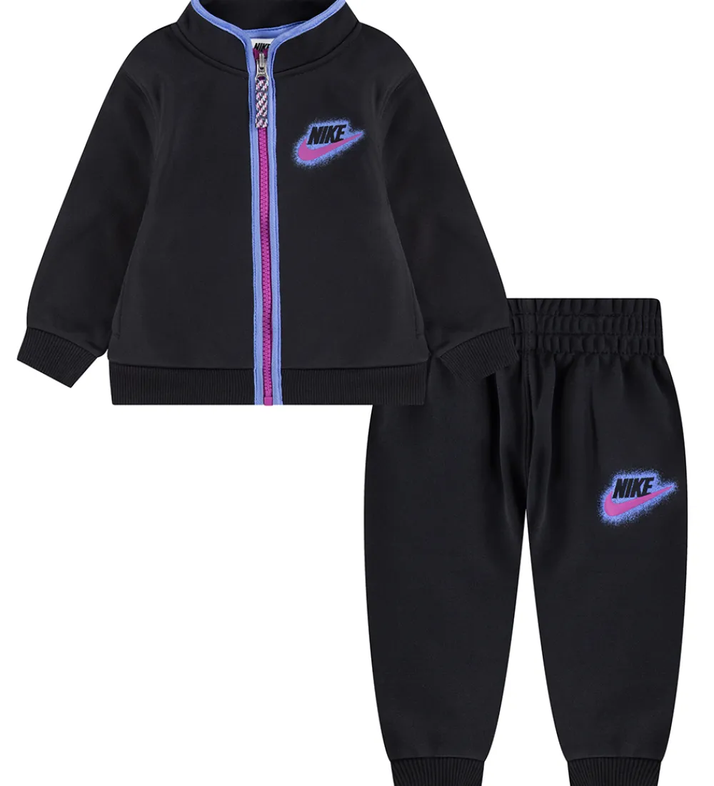 Nike Træningssæt*Træningssæt - Cardigan/Bukser - Sort/Lilla