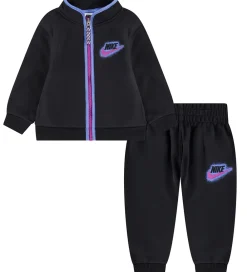 Træningssæt-Nike Træningssæt - Cardigan/Bukser - Sort/Lilla