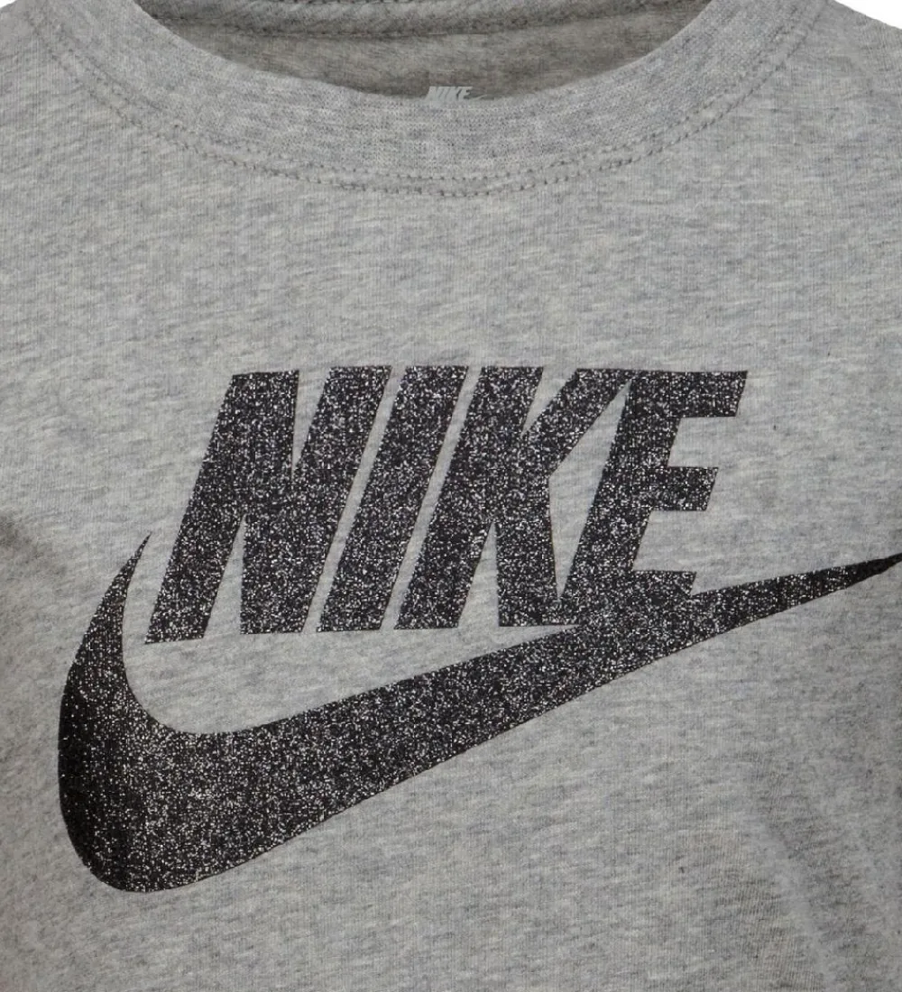 Nike Gymnastiktøj*T-shirt - Futura - Dark Grey Heather