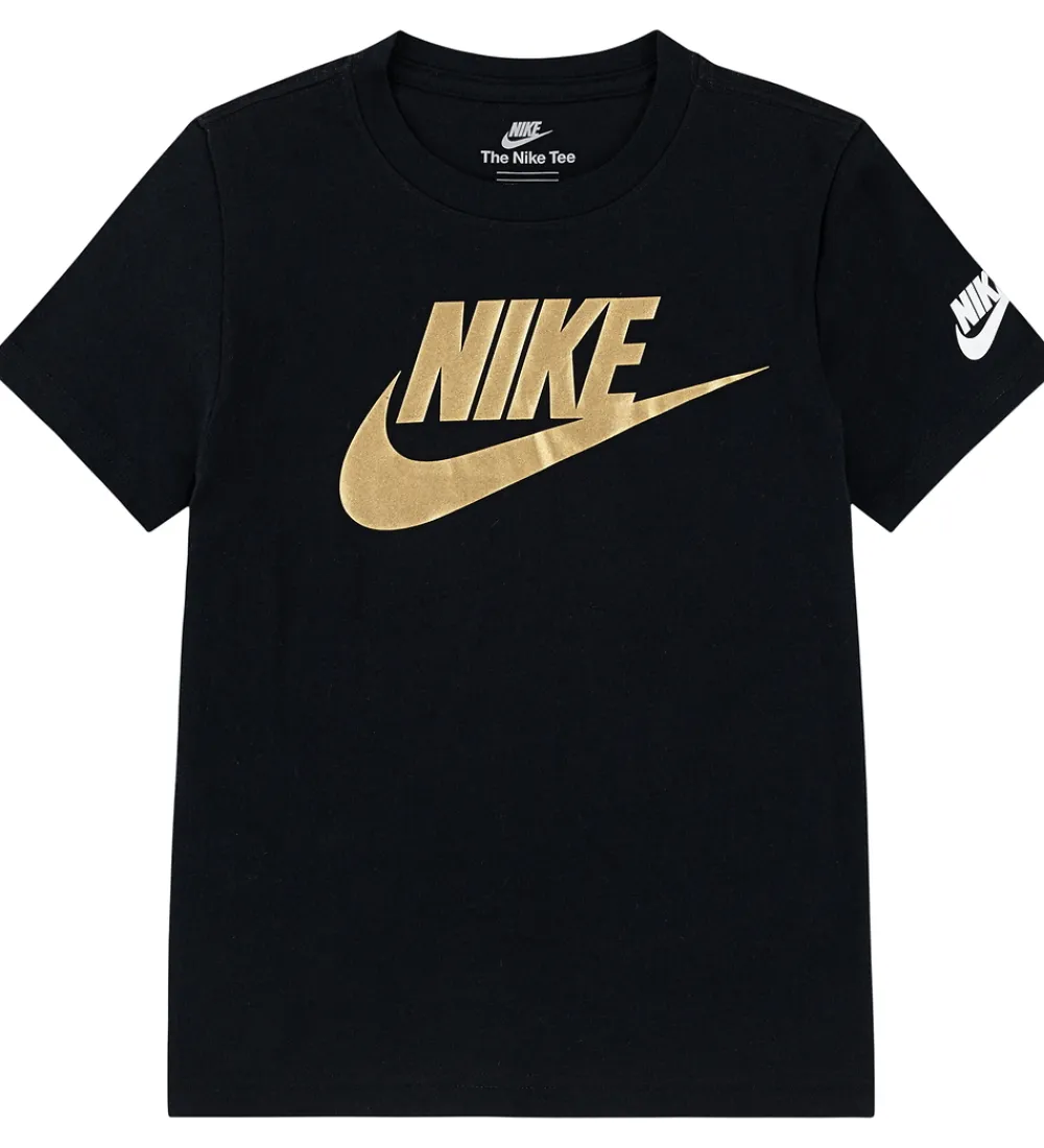 T-Shirts-Nike T-shirt - Futura evergreen - Black/Metallic Gold