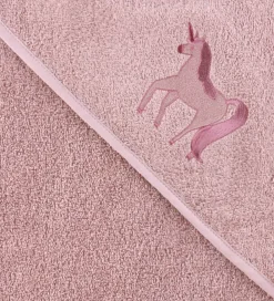 Babyhåndklæde- Og Poncho|Håndklæder-Nørgaard Madsens Babyhåndklæde - 75x75 cm - Rosa m. Enhjørning