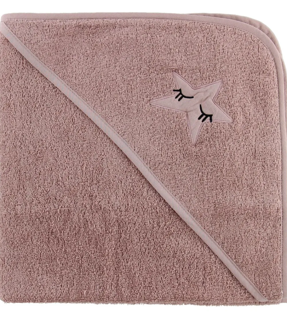 Babyhåndklæde- Og Poncho-Nørgaard Madsens Babyhåndklæde - 75x75 cm - Rosa m. Stjerne