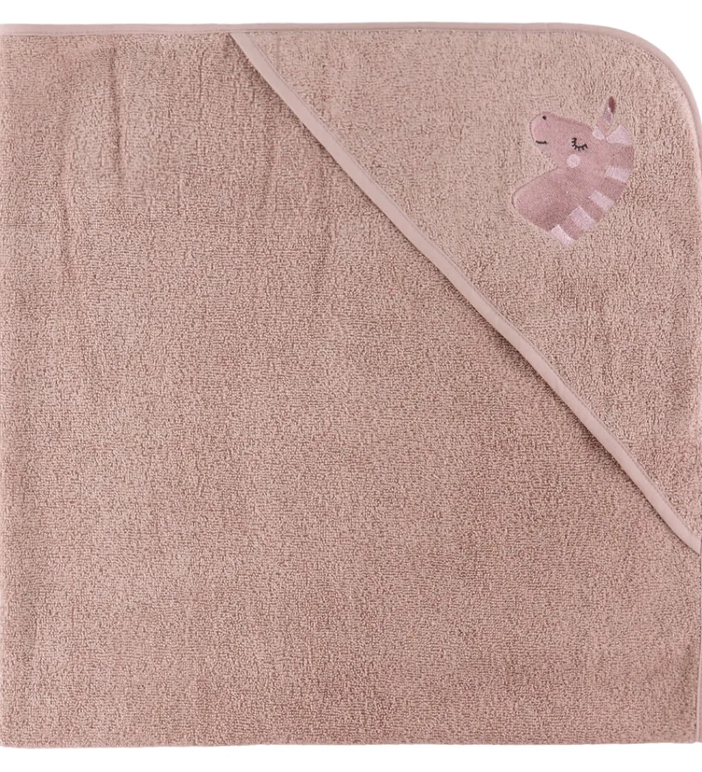 Nørgaard Madsens Babyhåndklæde- Og Poncho|Håndklæder*Babyhåndklæde - 100x100 cm - Rosa m. Enhjørning