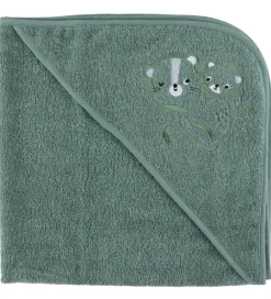 Nørgaard Madsens Babyhåndklæde- Og Poncho|Håndklæder*Badeslag - 75x75 cm - Grøn m. Løver
