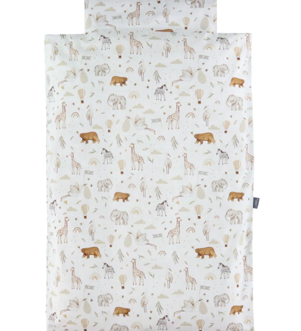 Sengetøj-Nørgaard Madsens Sengetøj - Baby - Beige m. Striber/Zoodyr