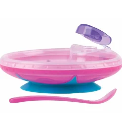 Skåle-Nuby Varmeskål m. Ske - Pink
