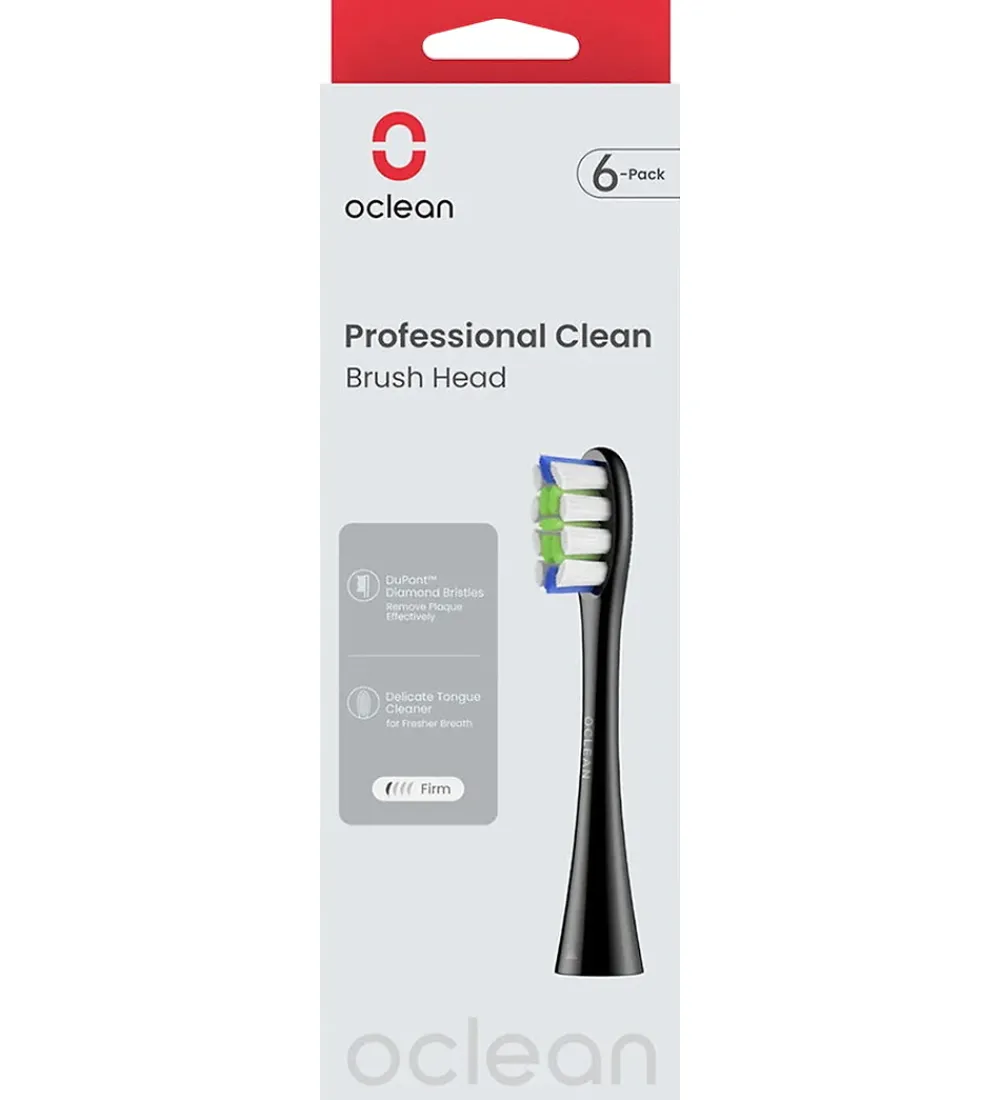 OCLEAN Tandbørster|Pleje- Og Toiletartikler*Tandbørste-hoveder - Professional Clean - 6-pak - Sort