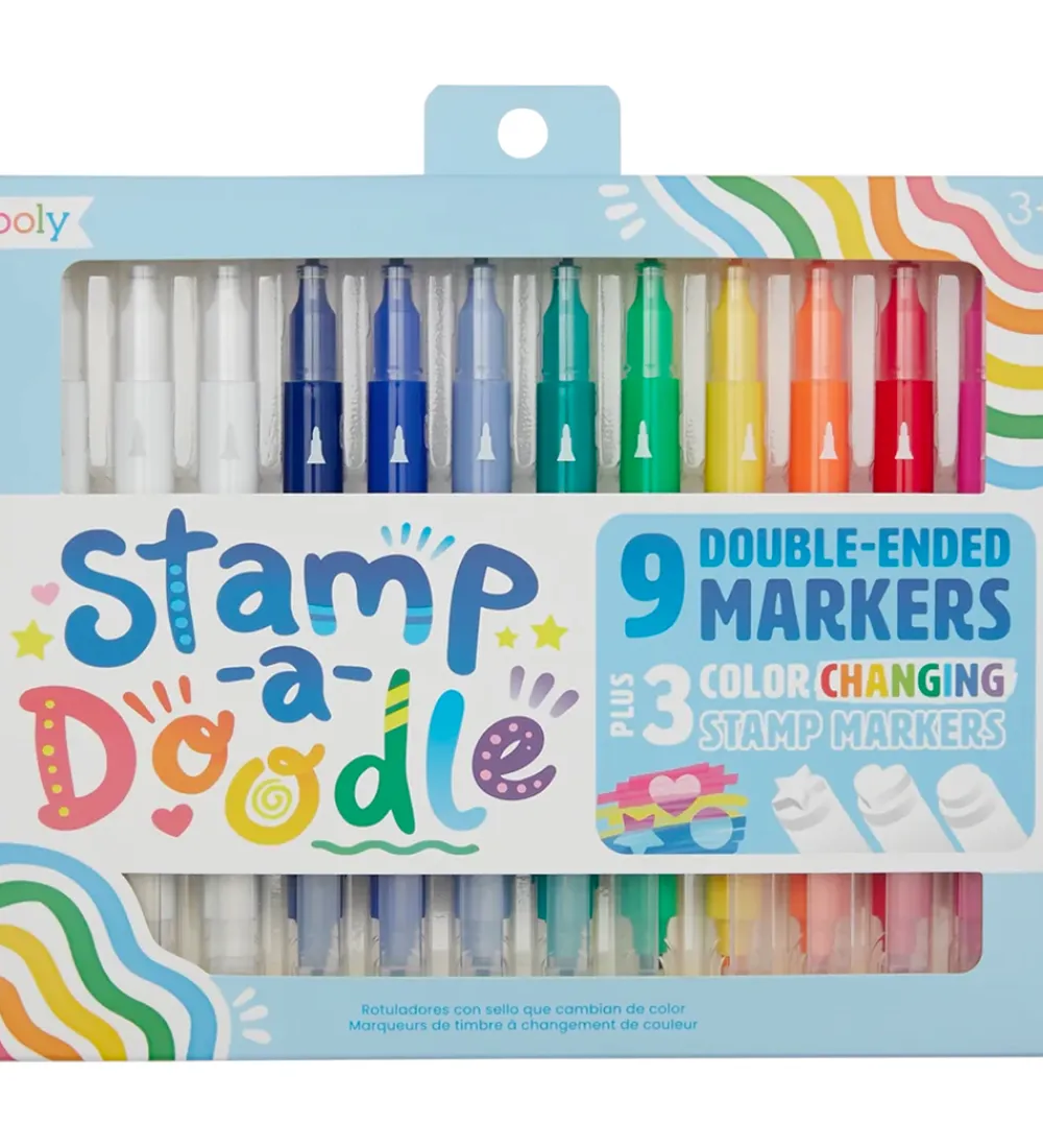Skriveredskaber-Ooly Dobbeltsidede Tuscher - 9 stk. - Stamp-A-Doodle