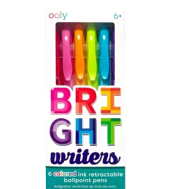 Ooly Skriveredskaber*Kuglepenne - Bright Writers Colored Ballpoint Pens - 6 Stk.
