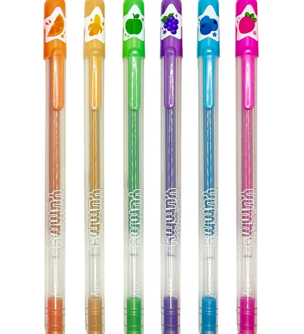 Tuscher Og Farver|Skriveredskaber-Ooly Kuglepenne m. Frugtduft - Metallic - 6 stk - Yummy Yummy
