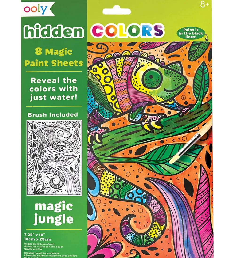 Ooly Malebog*Magiske Maleark - Hidden Colors - 8 Stk. - Magic Jungle