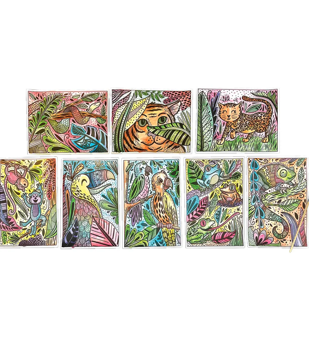 Ooly Malebog*Magiske Maleark - Hidden Colors - 8 Stk. - Magic Jungle
