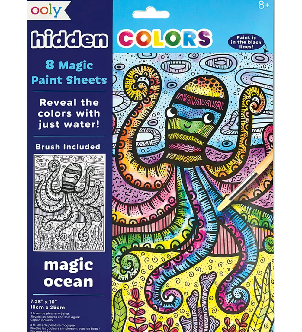 Ooly Malebog*Magiske Maleark - Hidden Colors - 8 Stk. - Magic Ocean