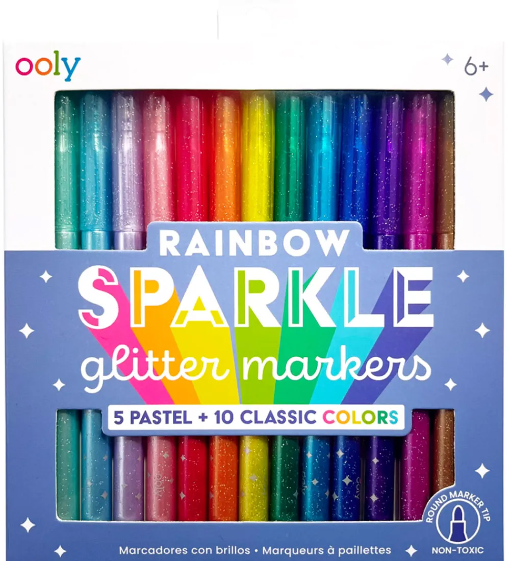 Ooly Skriveredskaber*Tusser - 15-pak - Rainbow Sparkle Glitter