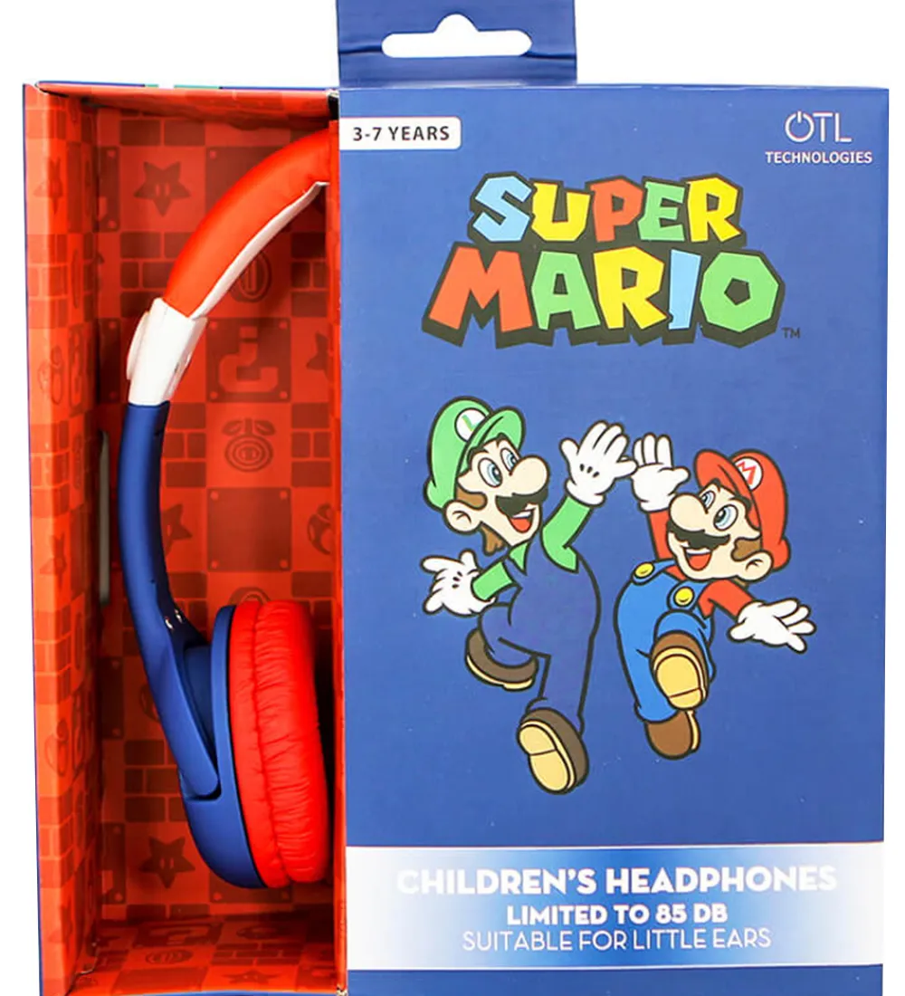 OTL Høretelefoner*Høretelefoner - Super Mario - Junior On-Ear - Mario - Rød/Bl