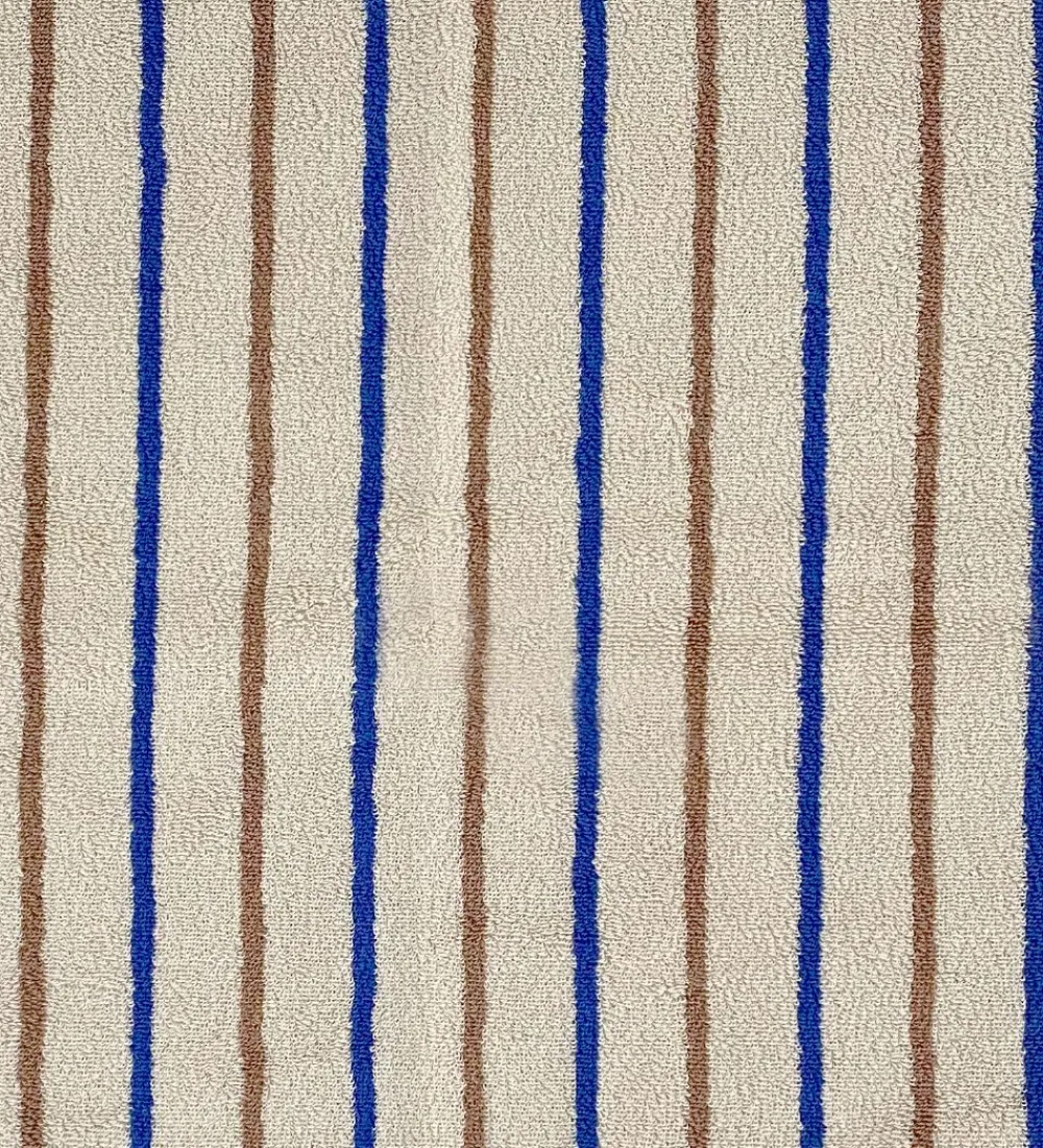 OYOY Babyhåndklæde- Og Poncho*Babyhåndklæde - 100x100 cm - Raita - Karamel/Optic Blue