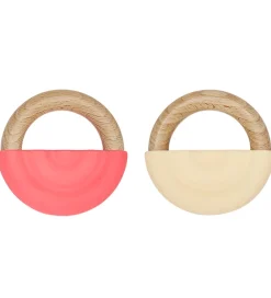 OYOY Bideringe*Bidering - Rainbow Teether - 2-pak - Cherry Red/Vanilla